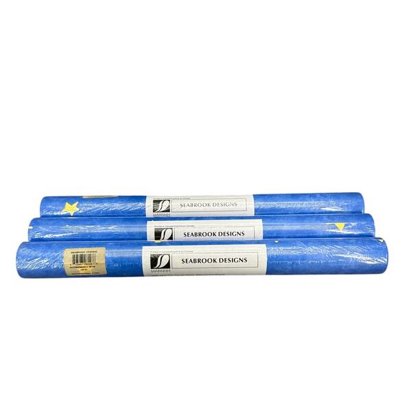 Seabrook Designs Yellow Star Blue Sky Wallpaper Double Rolls (3) / 169 sq ft. - Picture 1 of 6